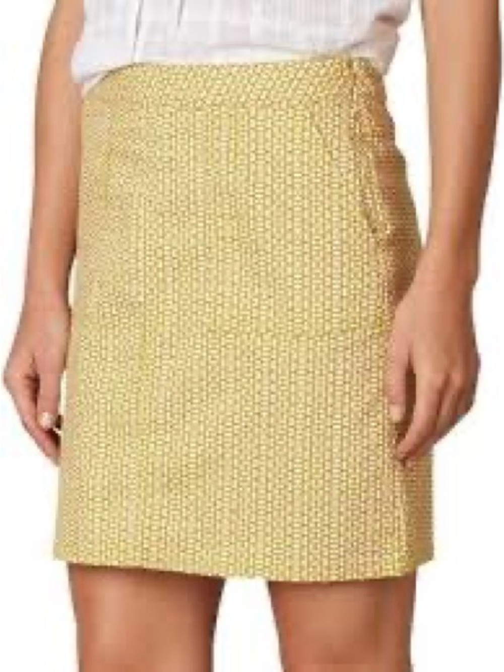 Prana Yellow Textured Mini Skirt